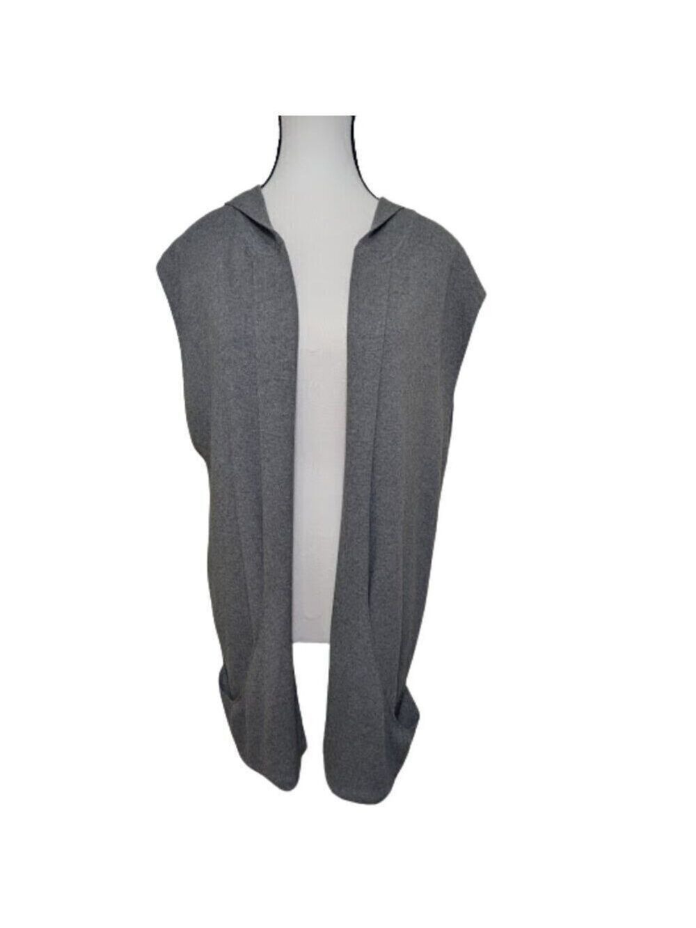 Travelsmith Cozy Travel-Core Soft Knit Hooded Longline Vest – Gray | Women’s XL